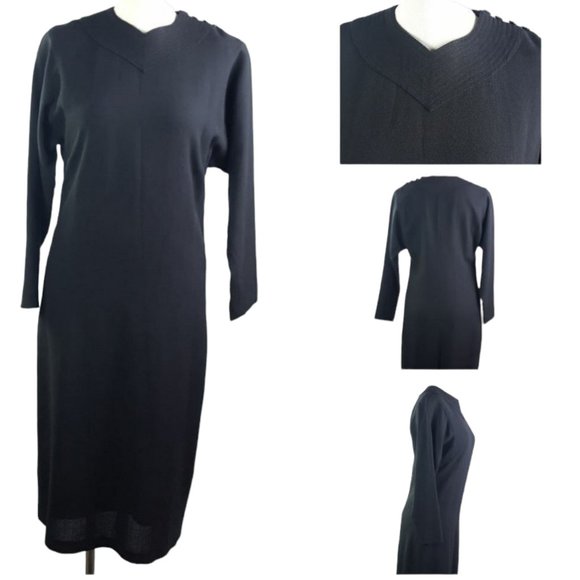 Paddye Mann Clothing (Pakenham) Black Long Sleeve Dress Made in Ontario Canada - Picture 1 of 13